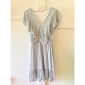 lauren conrad silver sequin dress Long Sleeve Sequin Wrap Midi Dress in Silver